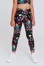Girls Leggings in Black Candy Spill