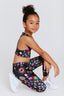 Girls Leggings in Black Candy Spill