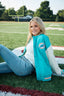 Dolphins Bomber Jacket in Aqua and Sugar Swizzle
