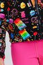 Girls Oversized Zip Hoodie in Candy Spill on Black