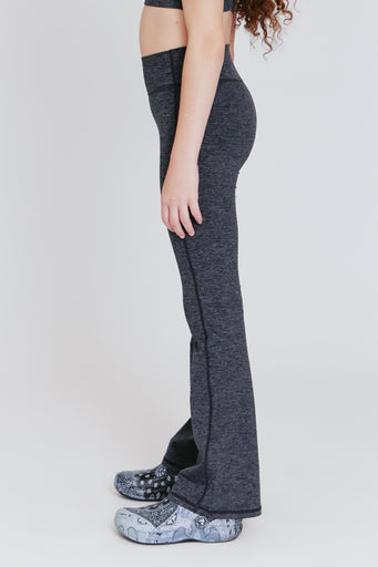 Girls TLC Flare Leggings in Dark Heathered Gray
