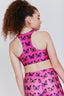 Girls Sports Bra in Pink Halftone Butterfly