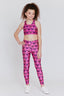 Girls Sports Bra in Pink Halftone Butterfly