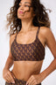 Hi-Shine Scoop Neck Bra in Cafe Geo
