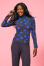 Mesh Mockneck in Painted Polka Dots