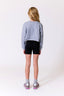Girls Raw Hem Cropped Crew in Collegiate Gray