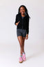 Girls TLC Booty Short in Dark Heather Gray