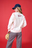 Nationals Multi Logo Baseball Stitch Crew in Sugar Swizzle