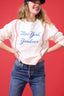 Yankees Multi Logo Baseball Stitch Crew in Sugar Swizzle Tonal