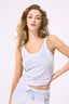 Rib Skinny Strap Tank in Ice Blue