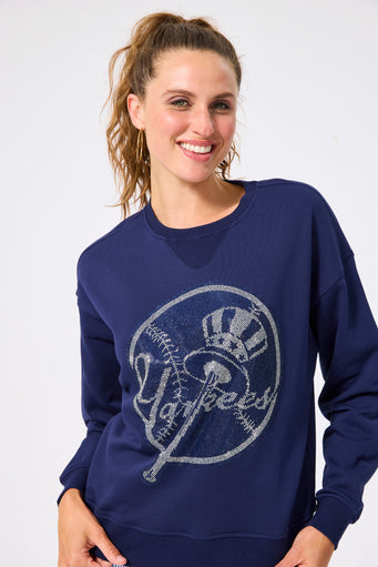 Yankees Gems Crew in Navy Tonal