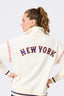 Mets Quarter Zip with Baseball Stitch