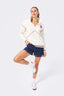 Mets Quarter Zip with Baseball Stitch