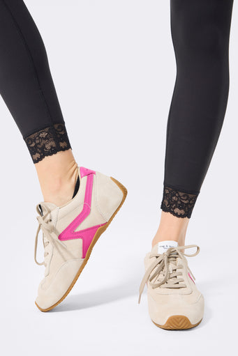 TLC Lace Hem Legging in Black