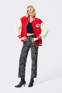 Chiefs Bomber Jacket in Red and Sugar Swizzle