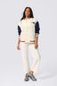 Patriots Bomber Jacket in Sugar Swizzle and Navy