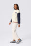 Patriots Bomber Jacket in Sugar Swizzle and Navy