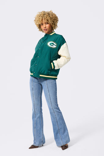 Packers Bomber Jacket in Green and Sugar Swizzle