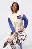 NY Giants Bomber Jacket in Sugar Swizzle and Blue