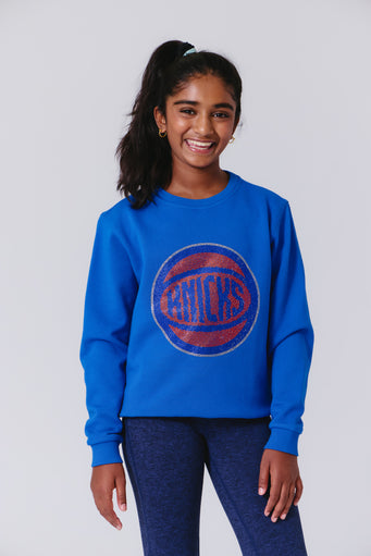 Knicks Girls Crew in Blue Gems