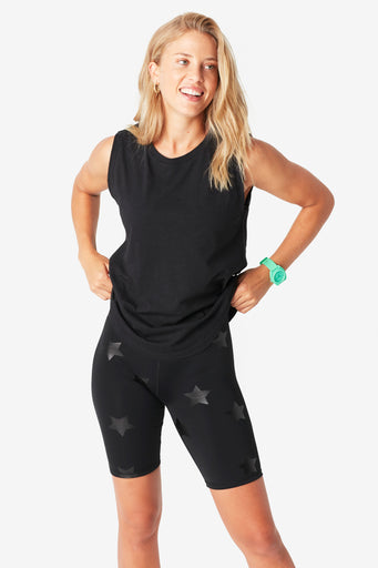 UpLift Bike Shorts in Black Tonal Star Foil