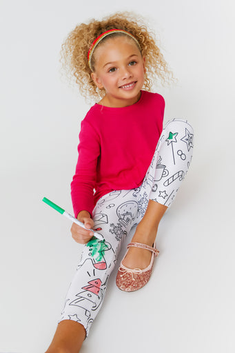 Girls Leggings in Christmas Coloring Book