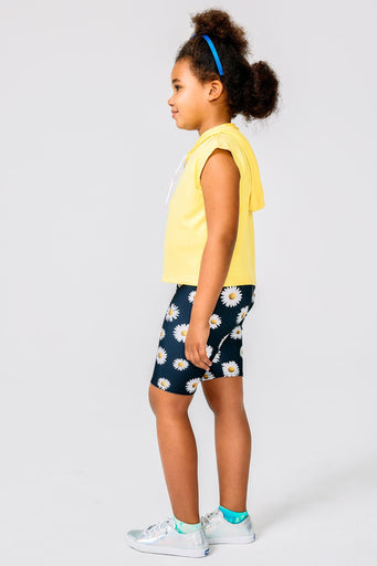 Kids Crop Hoodie in Yellow