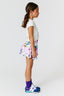 Girls Tiered Skirt in Neon Butterflies