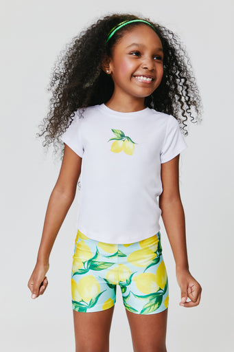 Kids Baby Tee in Lemon Spritz