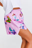 Girls Gym Shorts in Pink Neon Butterflies