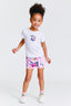 Girls Gym Shorts in Pink Neon Butterflies
